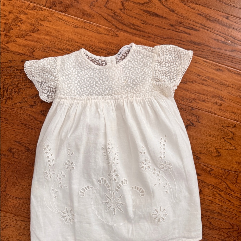 Zara Girls Pink and Cream Embroidered Dresses - Picture 9 of 16